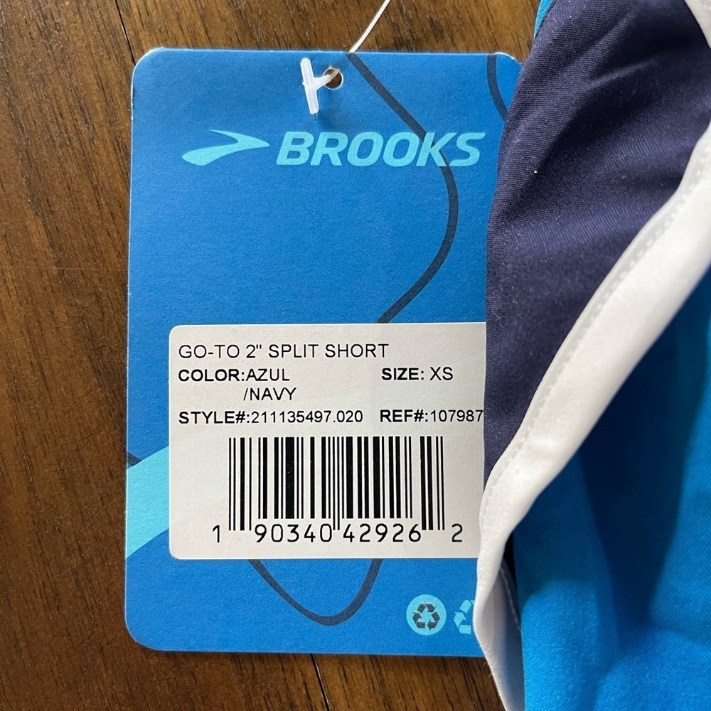 Brooks Go-To 2” split short blue XS - Picture 4 of 8